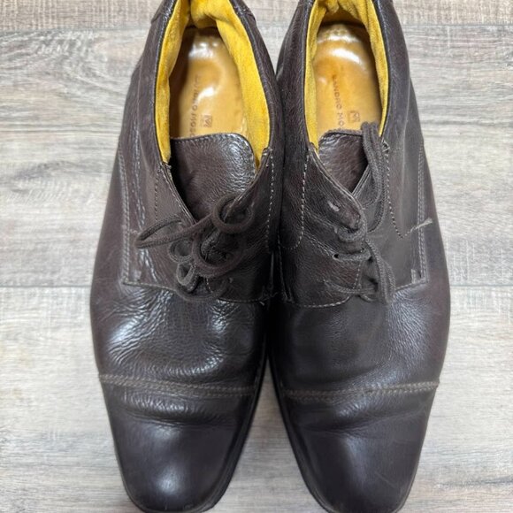 Sandro Moscoloni Brown Leather Cap Toe Oxford Shoe Men's Size 11 - Picture 2 of 7